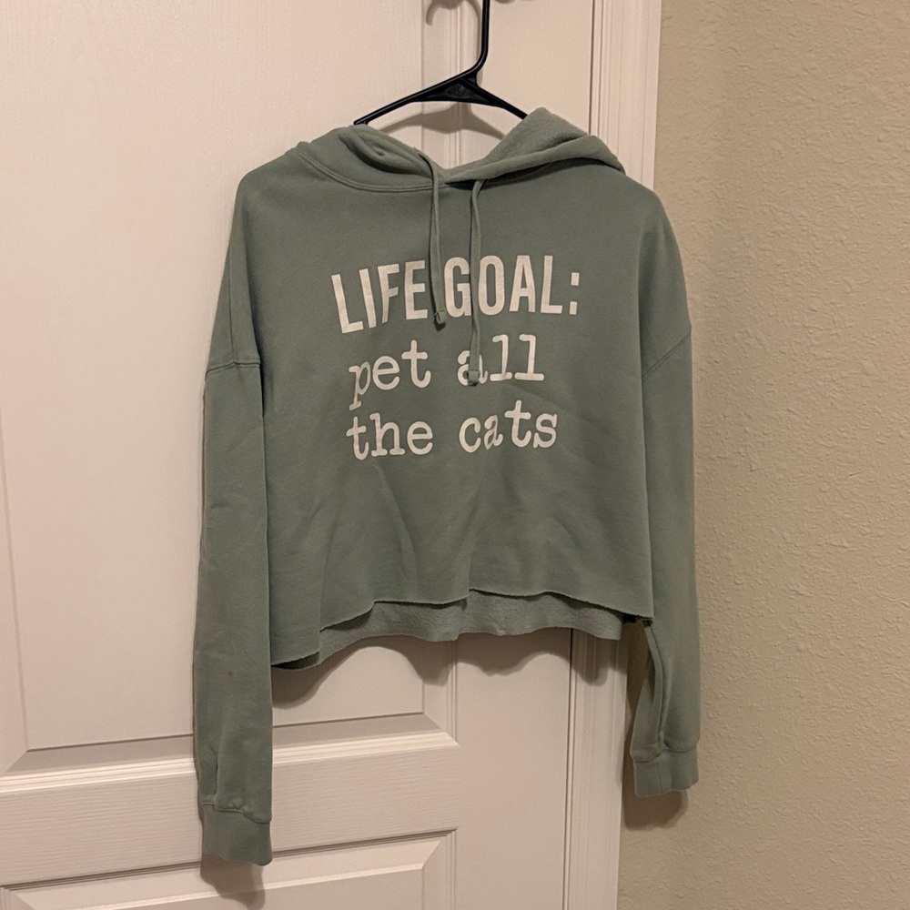 Sage Green "Life Goal: Pet All The Cats" Hoodie